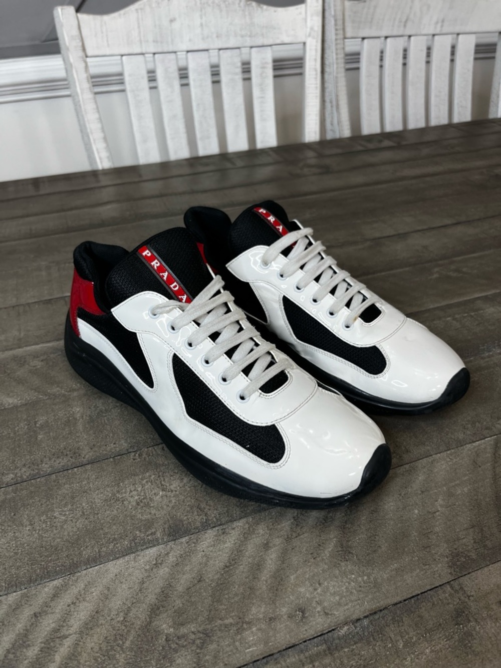 PRADA Americas Cup '
Black White Red ' Men's Sz 12 - Picture 5 of 9